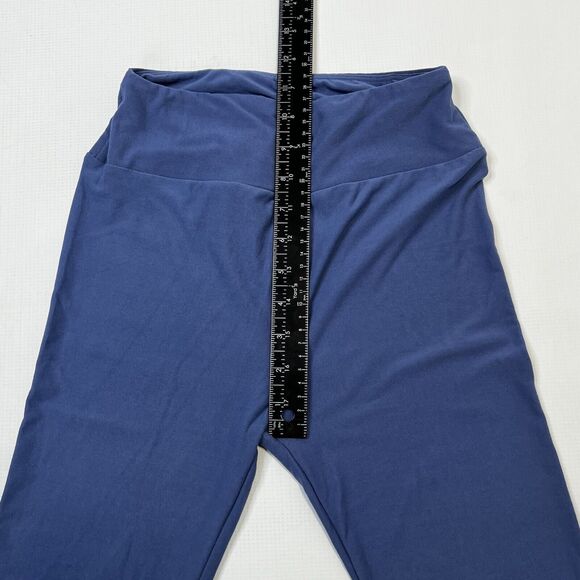 LuLaRoe Women's One Size Leggings Solid Smokey Blue Comfort Pants Stretch - Picture 6 of 8